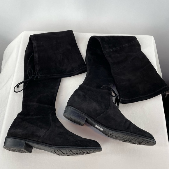 Stuart Weitzman Lowland Suede Over-the-Knee Boots in Black Size 7.5 - Picture 6 of 14